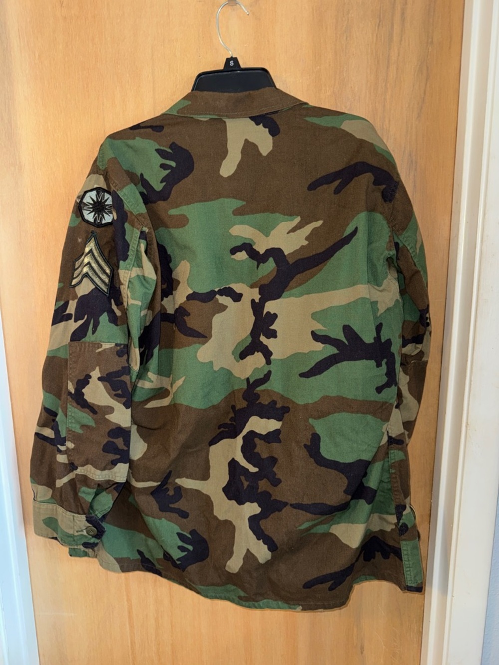 Vintage US Military Battle Dress Uniform Field Jacket M81 Woodland Camo Large - Picture 6 of 6